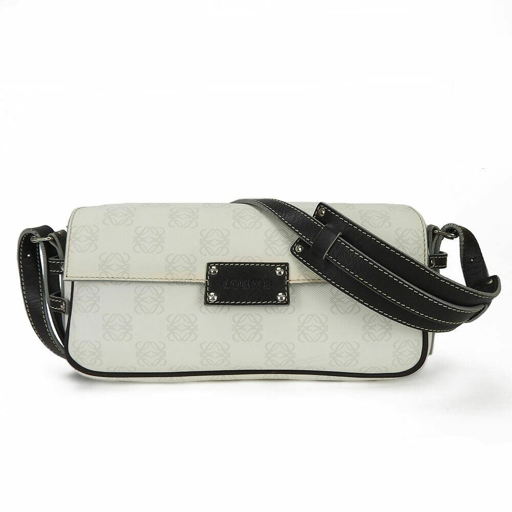 Loewe PVC Leather Shoulder Bag White Brown