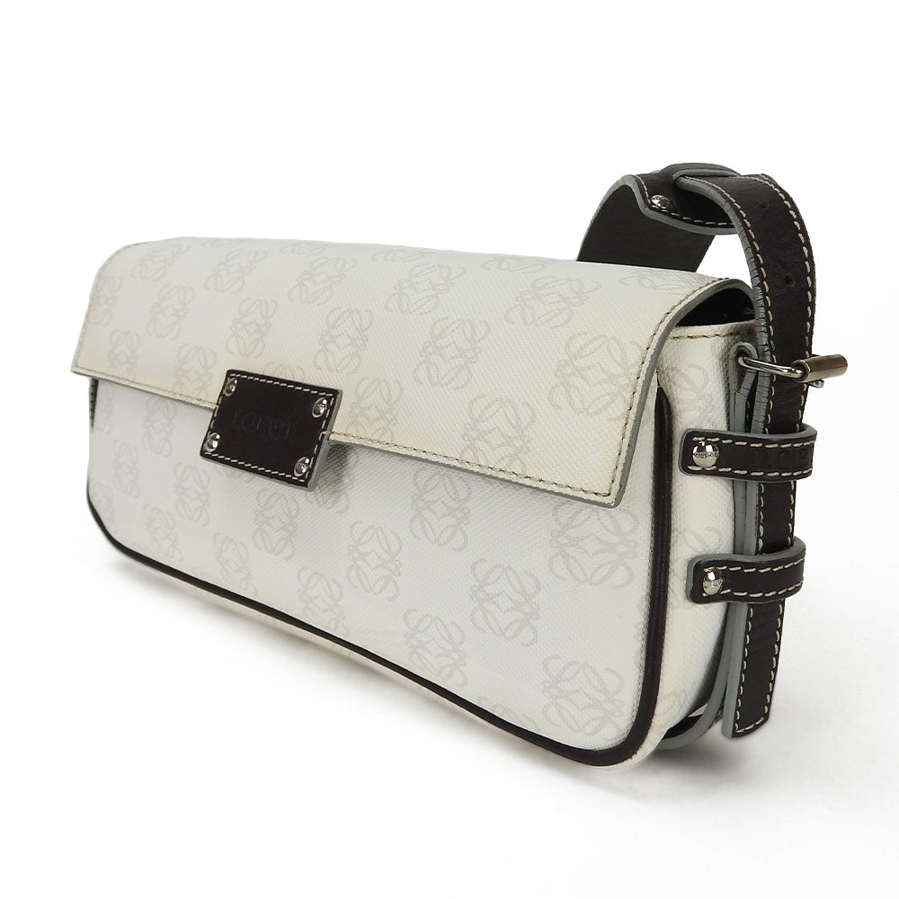 Loewe PVC Leather Shoulder Bag White Brown