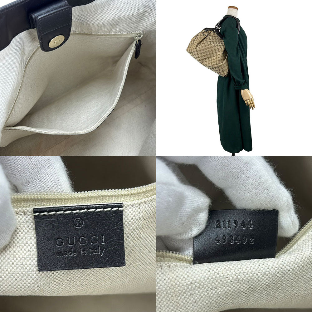 GUCCI Sukey Tote Bag 211944 GG Canvas Beige