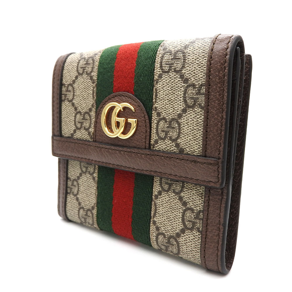 Gucci GG Supreme Canvas Leather Bifold Wallet