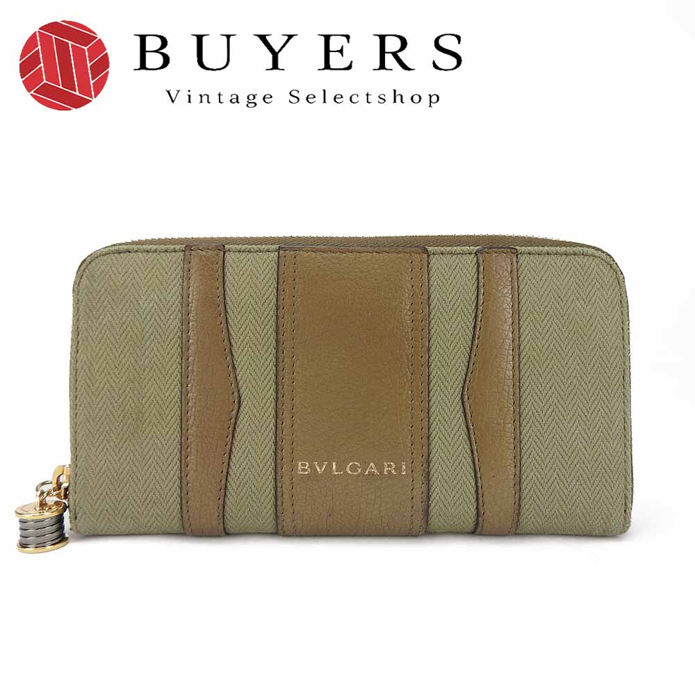 BVLGARI B-zero1 Canvas Leather Long Wallet