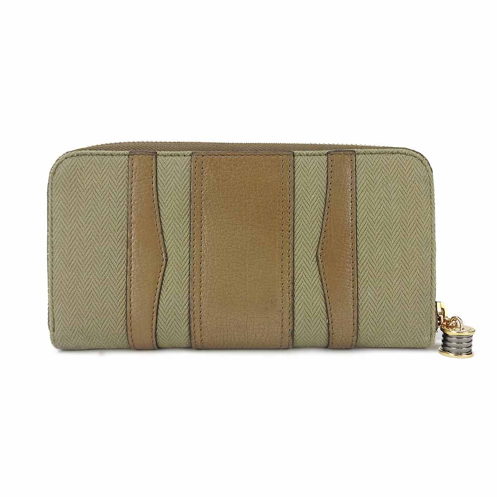 BVLGARI B-zero1 Canvas Leather Long Wallet