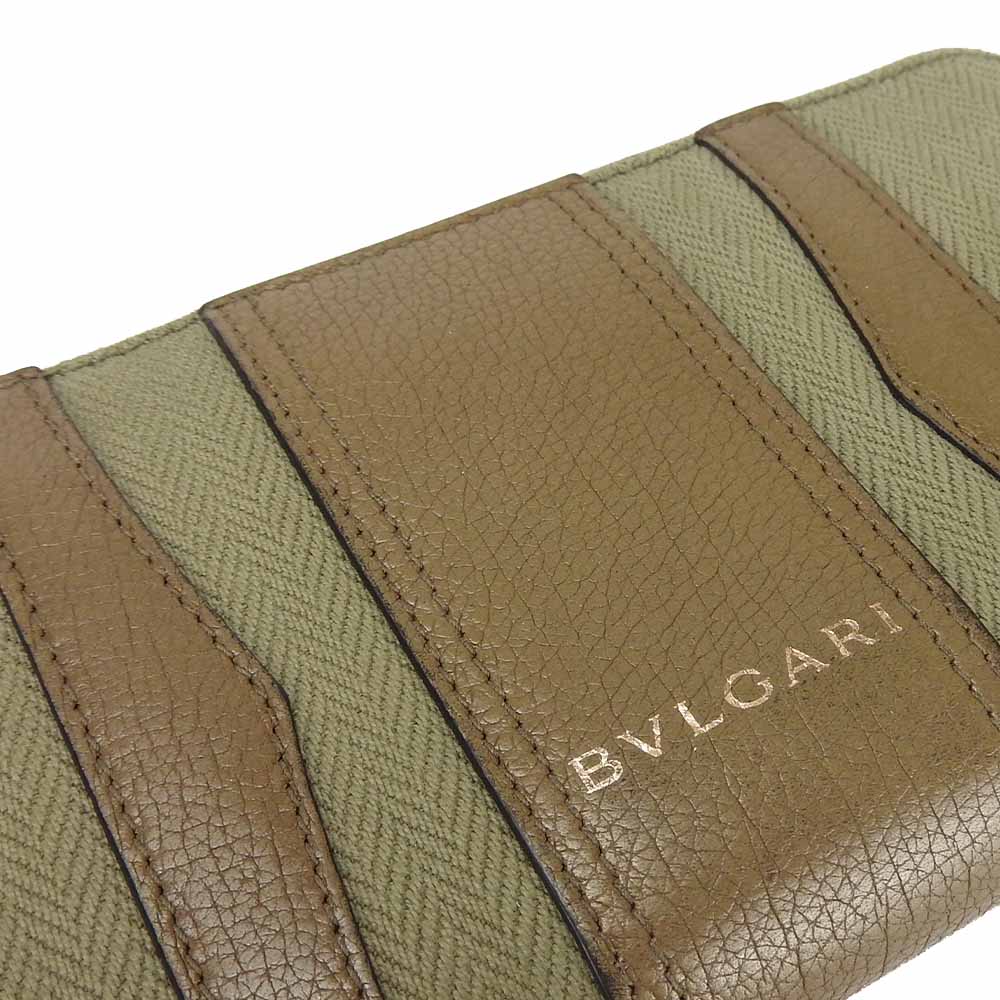 BVLGARI B-zero1 Canvas Leather Long Wallet