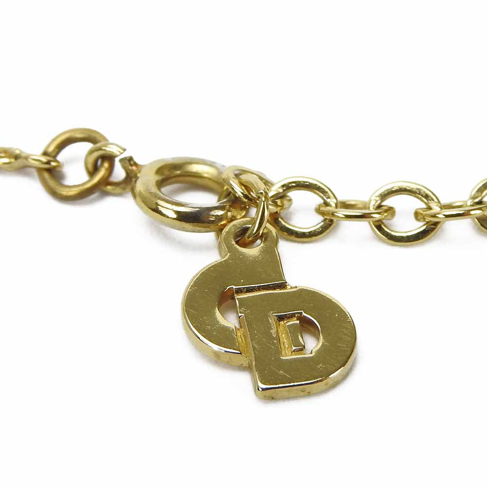 Christian Dior Gold Plated Logo Necklace