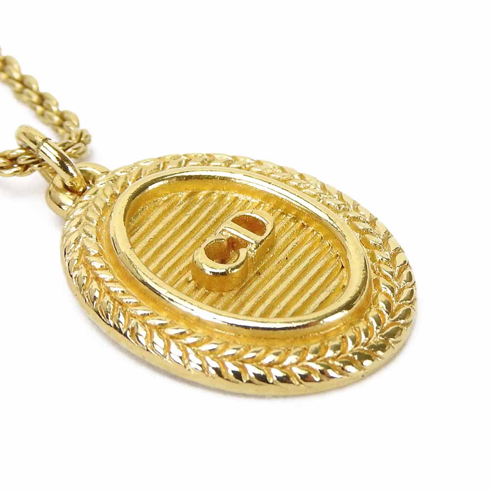 Christian Dior Gold Plated Logo Necklace