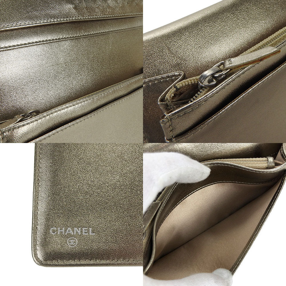 Chanel Jacquard Nylon Leather Bifold Wallet