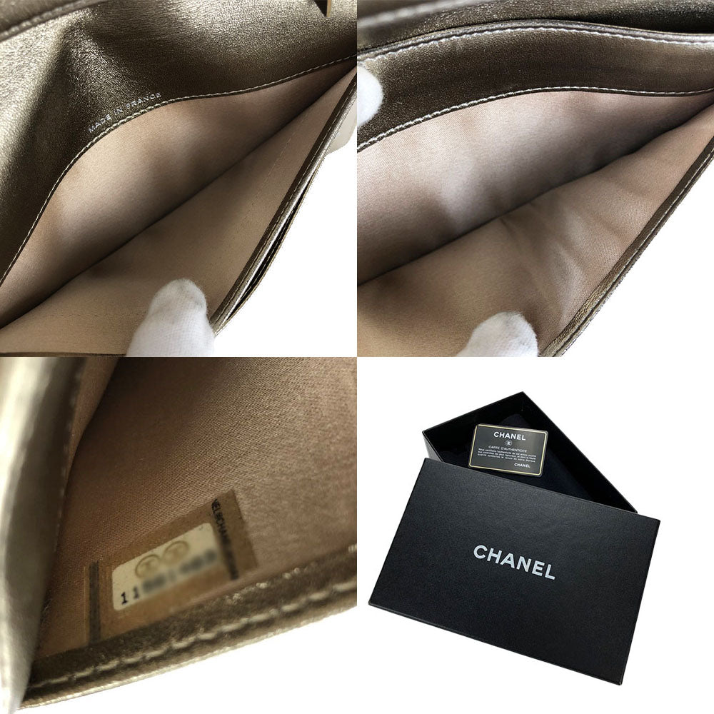 Chanel Jacquard Nylon Leather Bifold Wallet