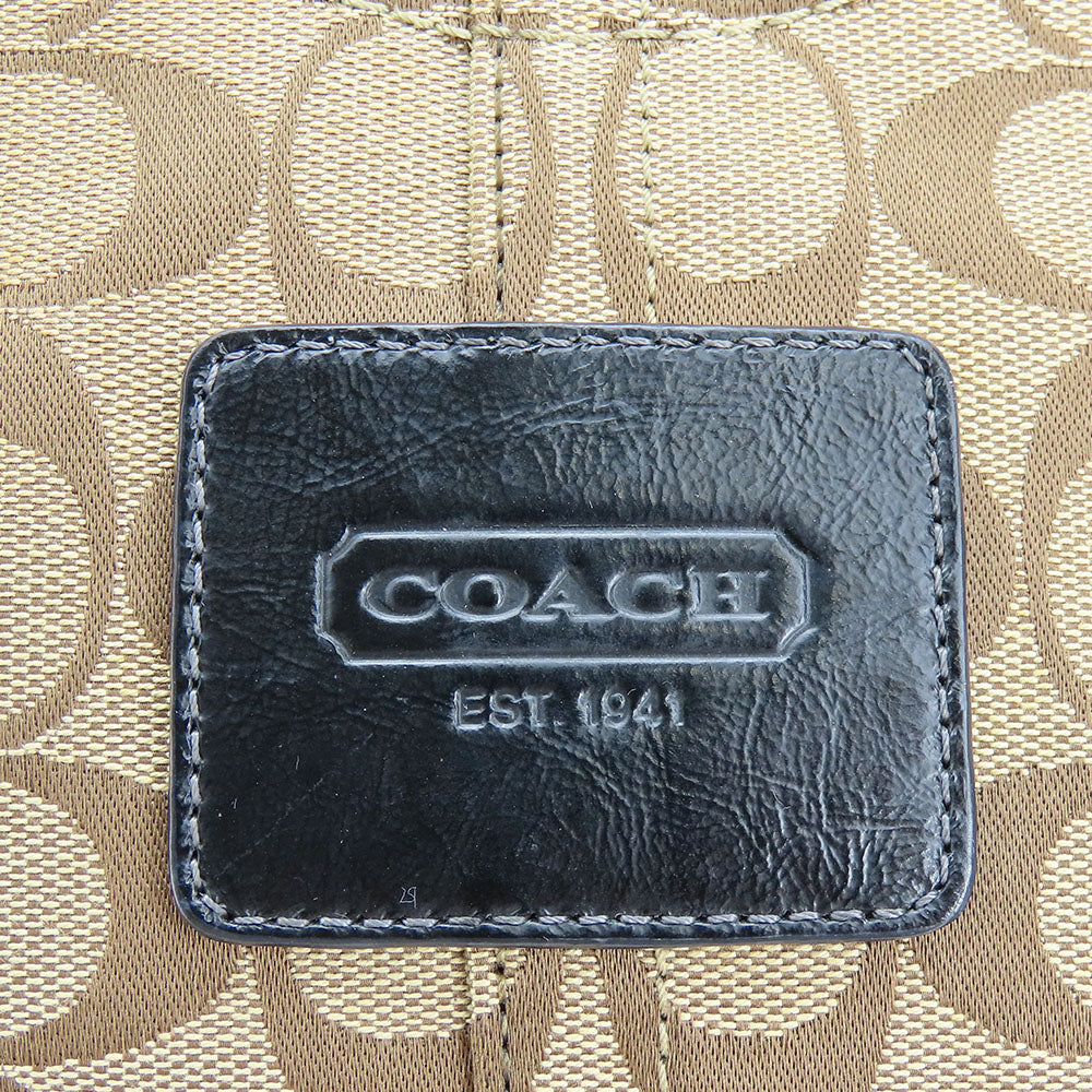 COACH F14385 Canvas Patent Leather Tote Bag