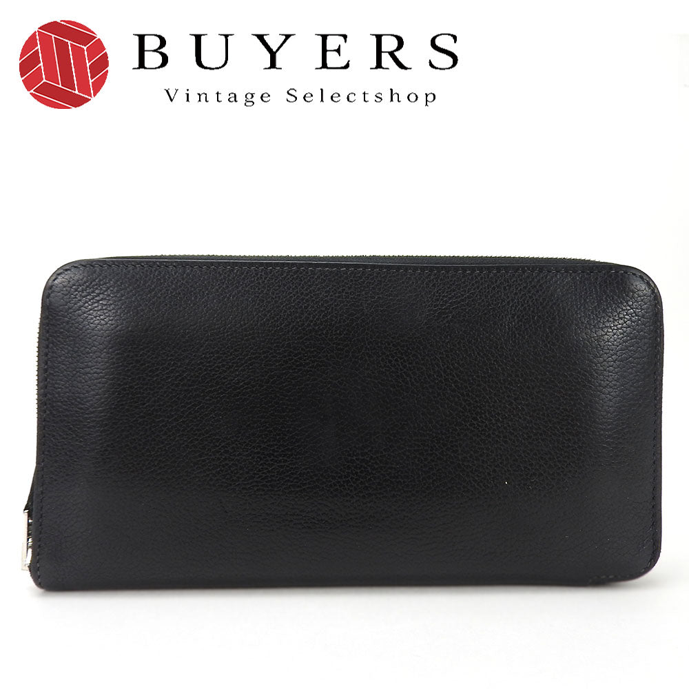 Hermes Azap Long Leather Wallet Black