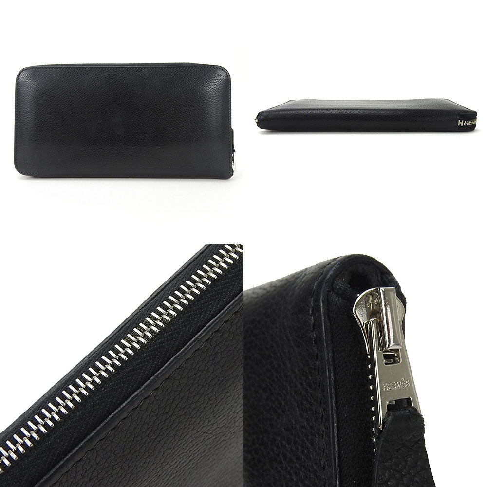 Hermes Azap Long Leather Wallet Black