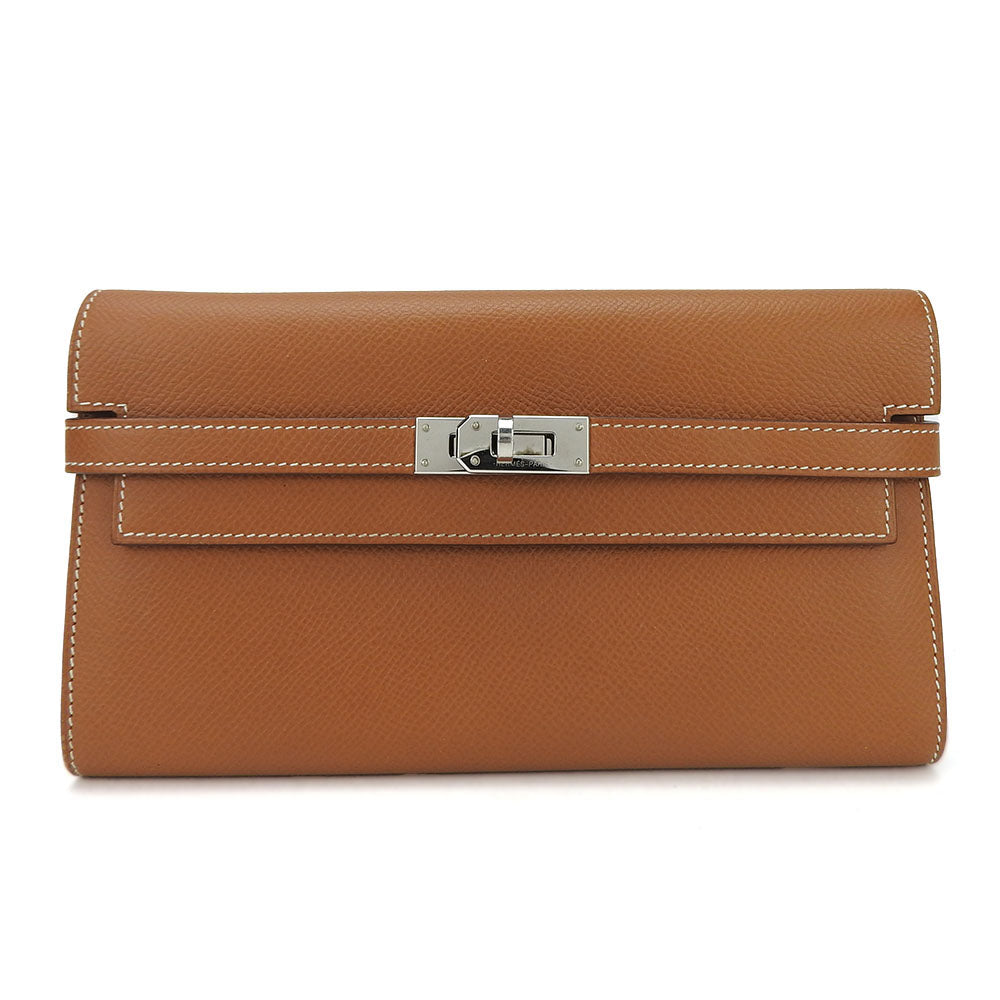 Hermes Kelly Wallet Epsom Brown