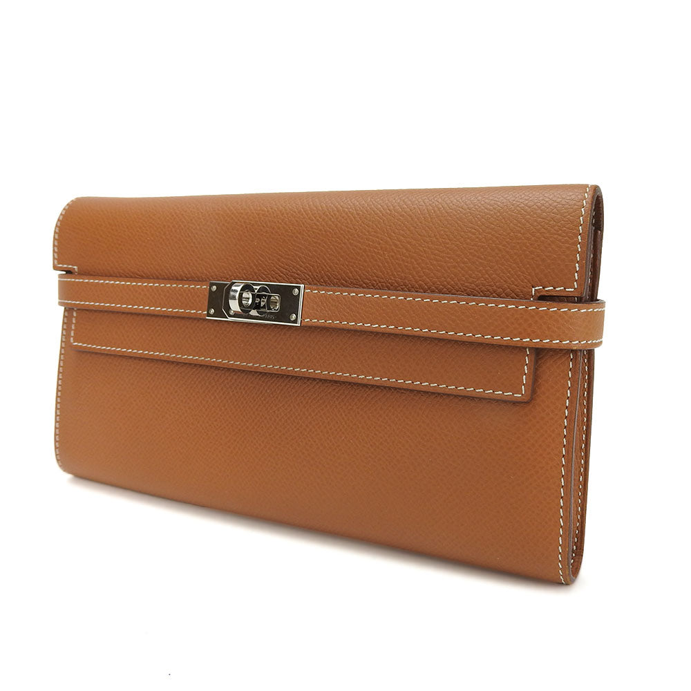 Hermes Kelly Wallet Epsom Brown