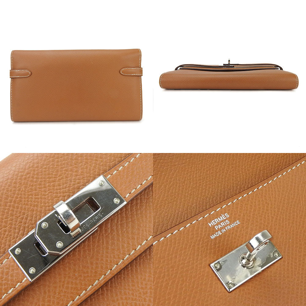 Hermes Kelly Wallet Epsom Brown