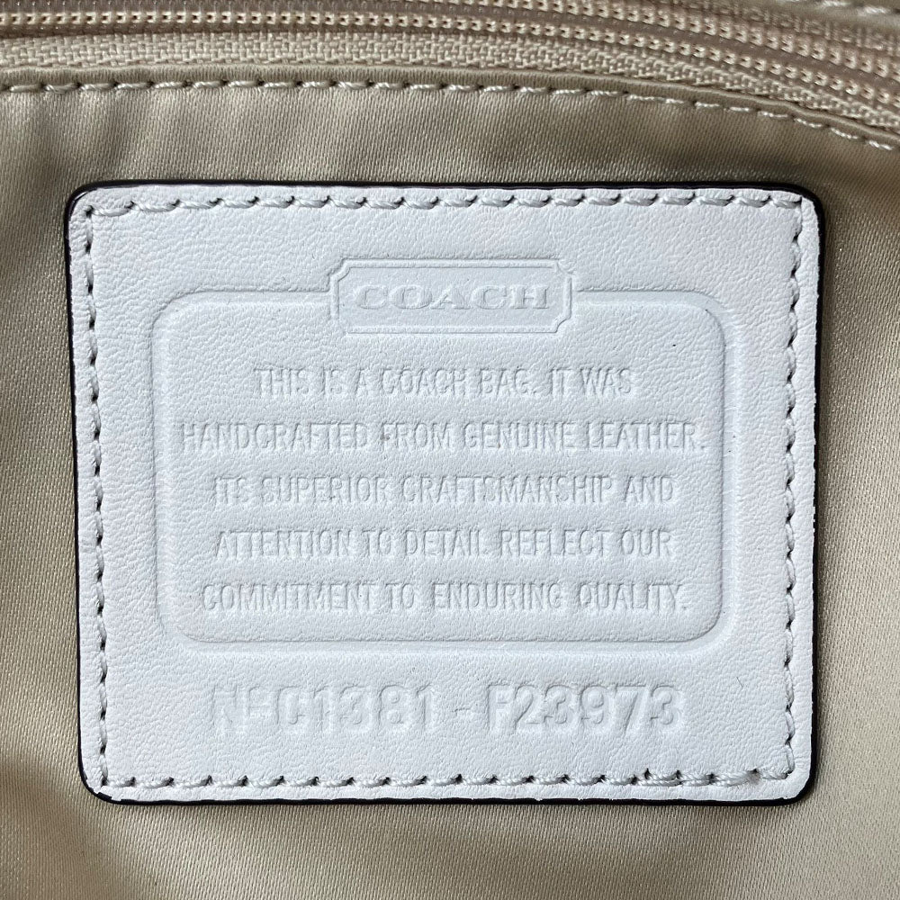 USED COACH Leather Tote Bag F23973 Ivory