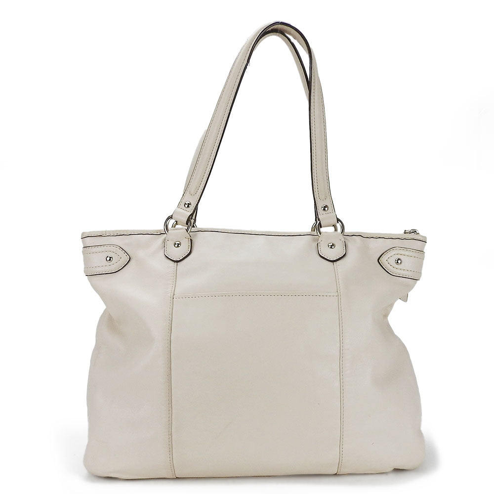 USED COACH Leather Tote Bag F23973 Ivory