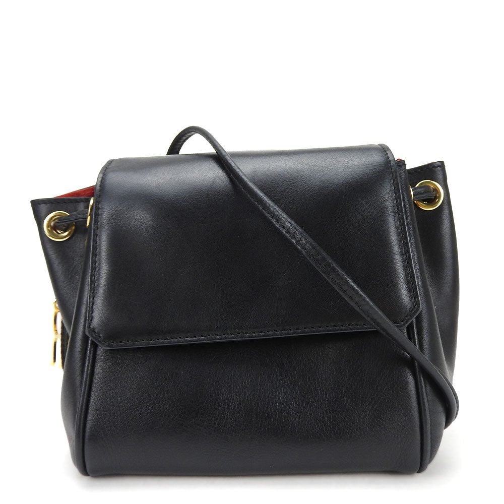 Christian Dior Leather Shoulder Bag Black