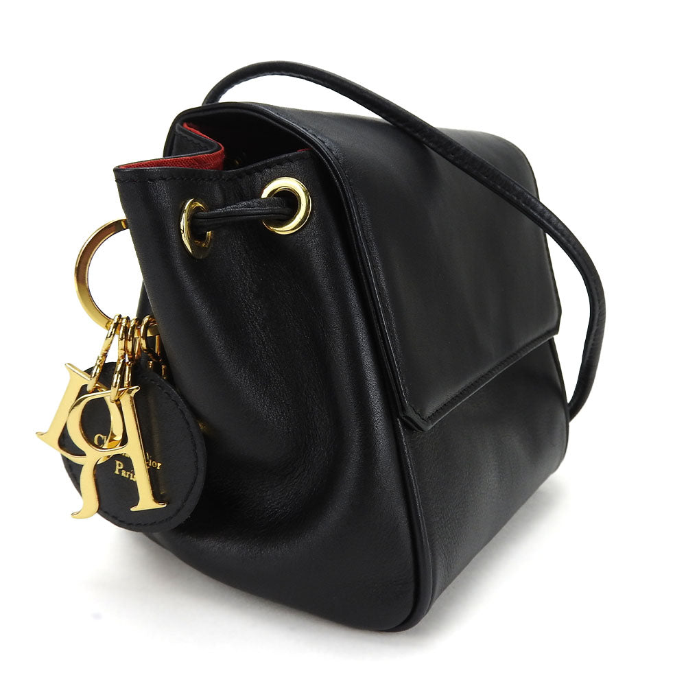 Christian Dior Leather Shoulder Bag Black