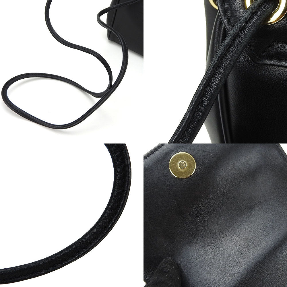 Christian Dior Leather Shoulder Bag Black