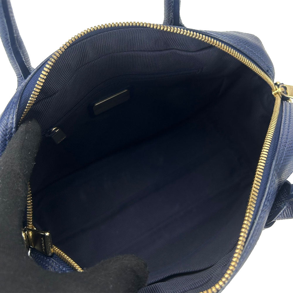 Furla Leather 2WAY Handbag Navy