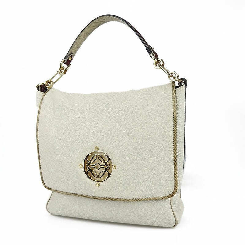 LOEWE Leather Shoulder Bag Miami White