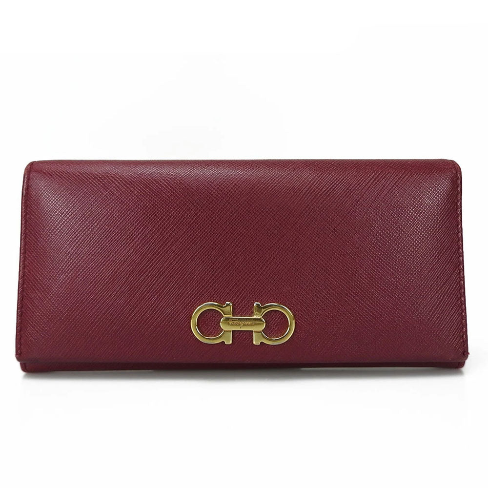 Salvatore Ferragamo Leather Bifold Wallet Purple