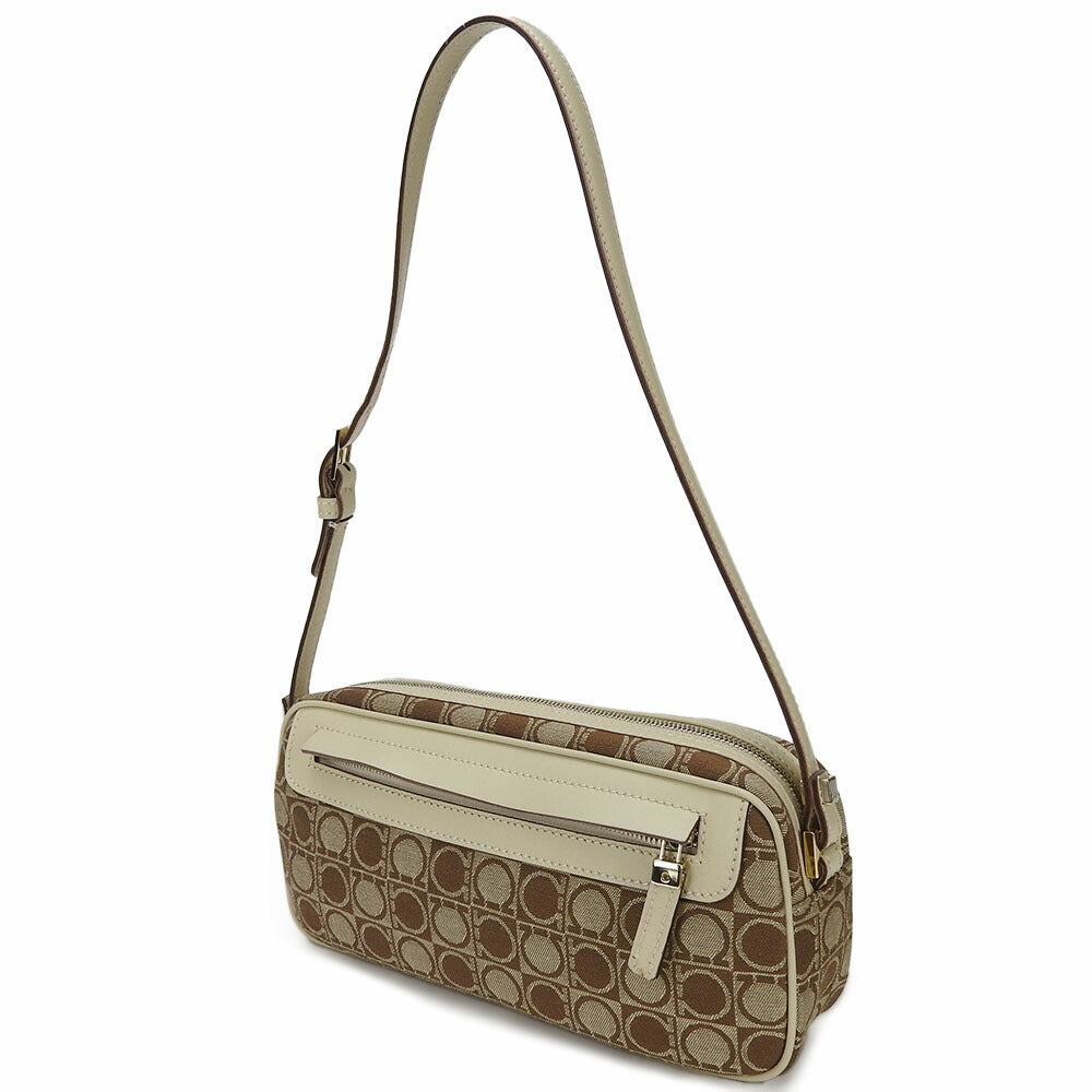 Salvatore Ferragamo Canvas Leather Shoulder Bag