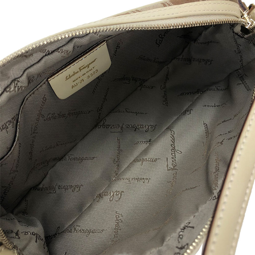 Salvatore Ferragamo Canvas Leather Shoulder Bag