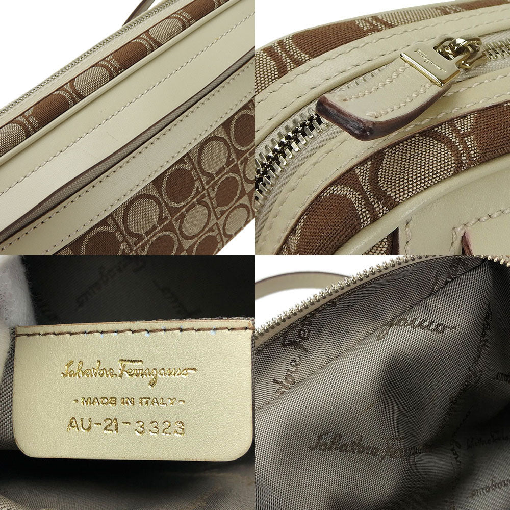 Salvatore Ferragamo Canvas Leather Shoulder Bag