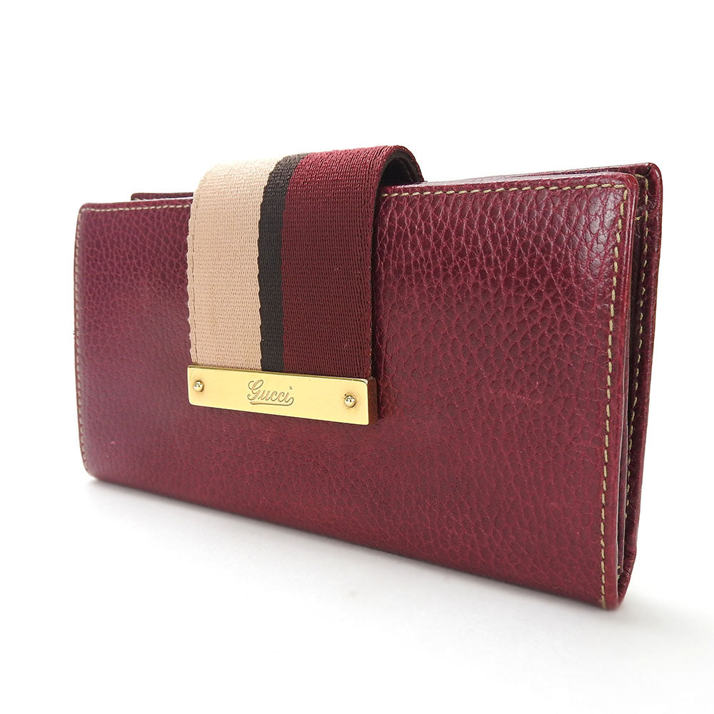 GUCCI Leather Bifold Wallet Bordeaux