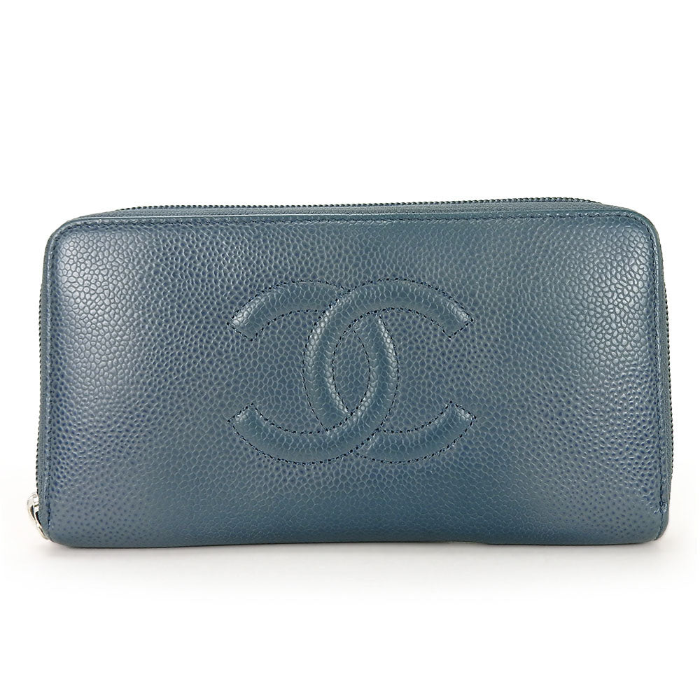 Chanel Caviar Skin Zip Around Wallet