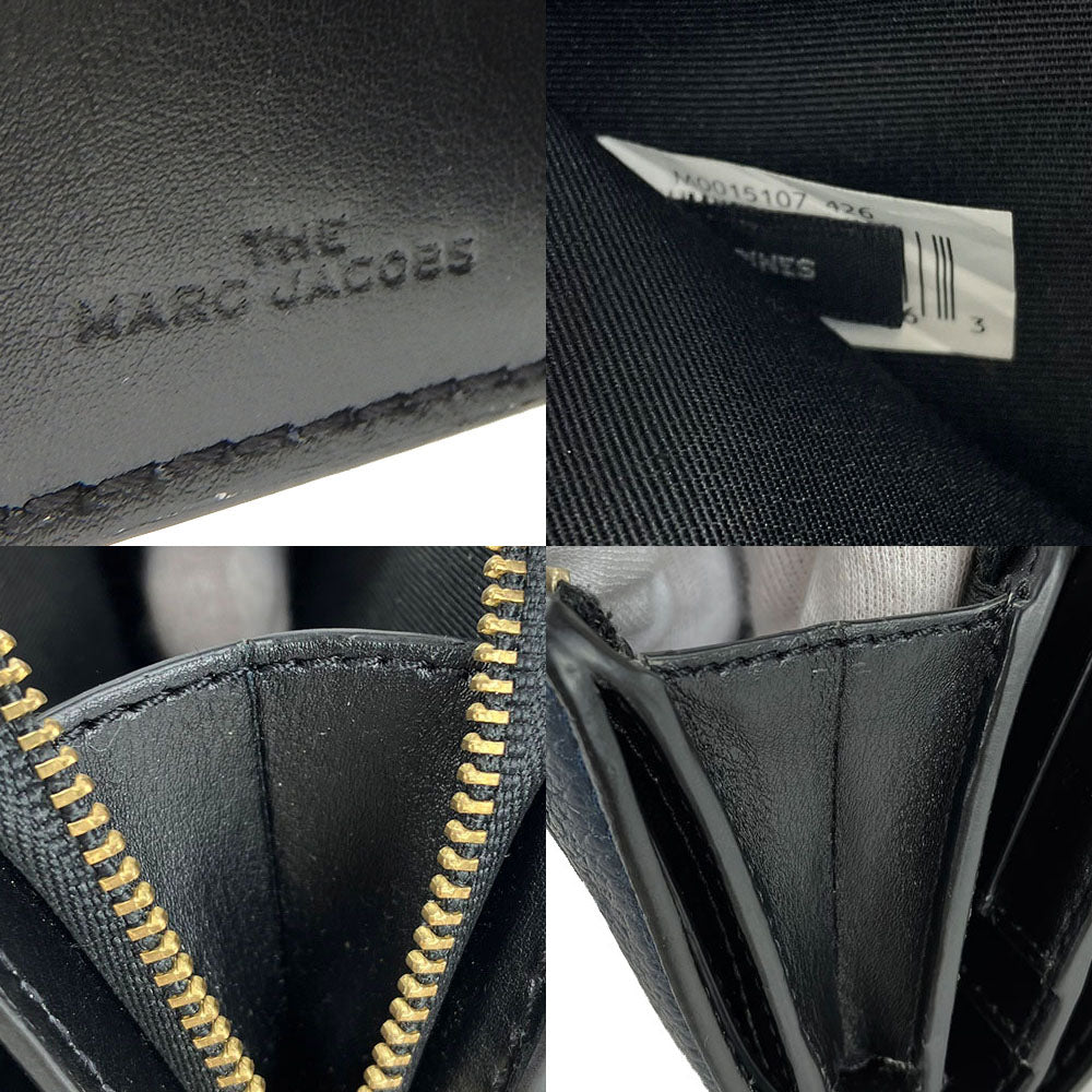 MARC JACOBS Leather Bifold Wallet Navy