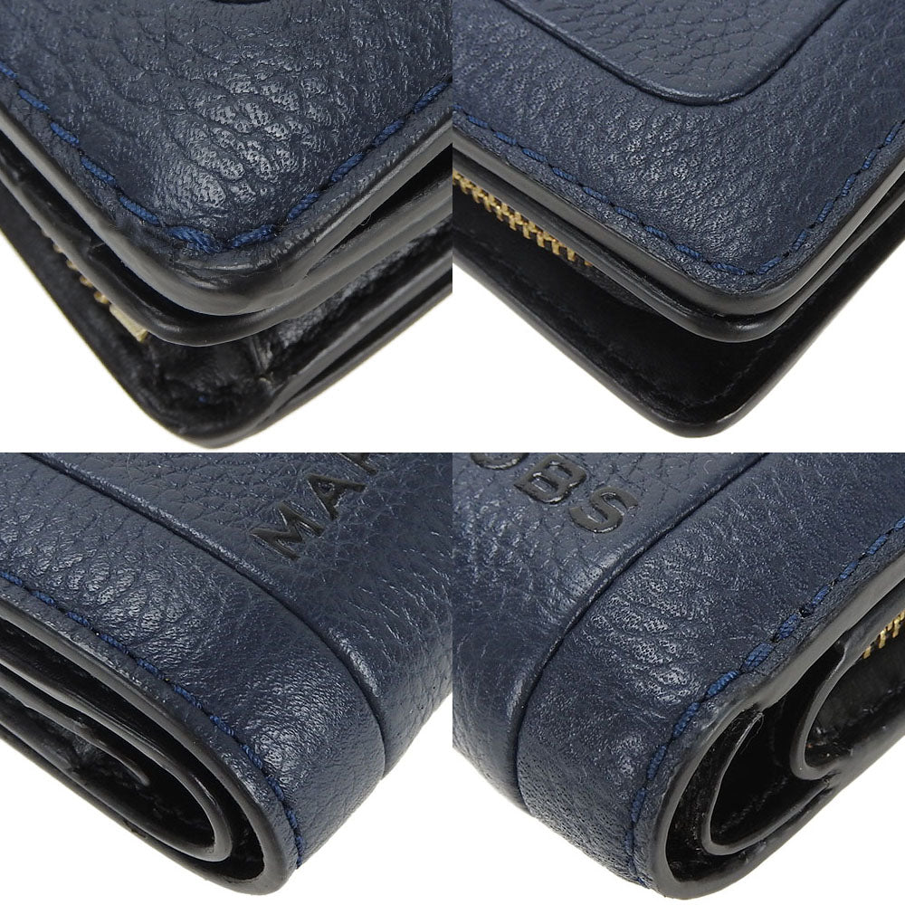 MARC JACOBS Leather Bifold Wallet Navy