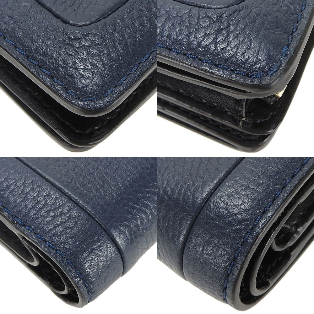 MARC JACOBS Leather Bifold Wallet Navy