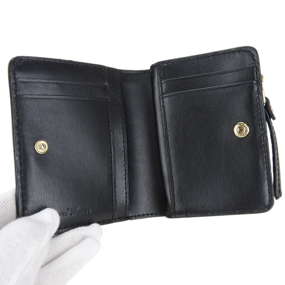 MARC JACOBS Leather Bifold Wallet Navy