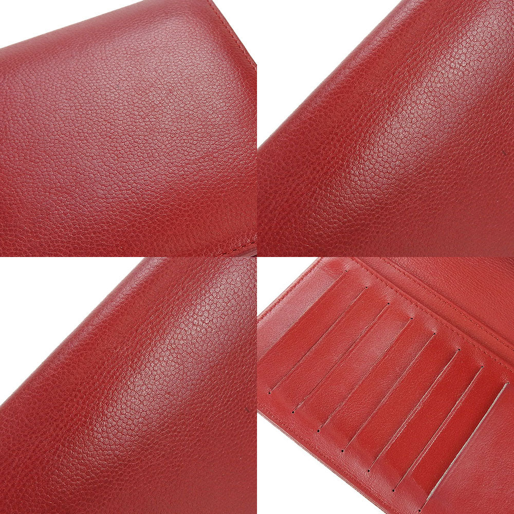 USED CHANEL Red Leather Bifold Wallet