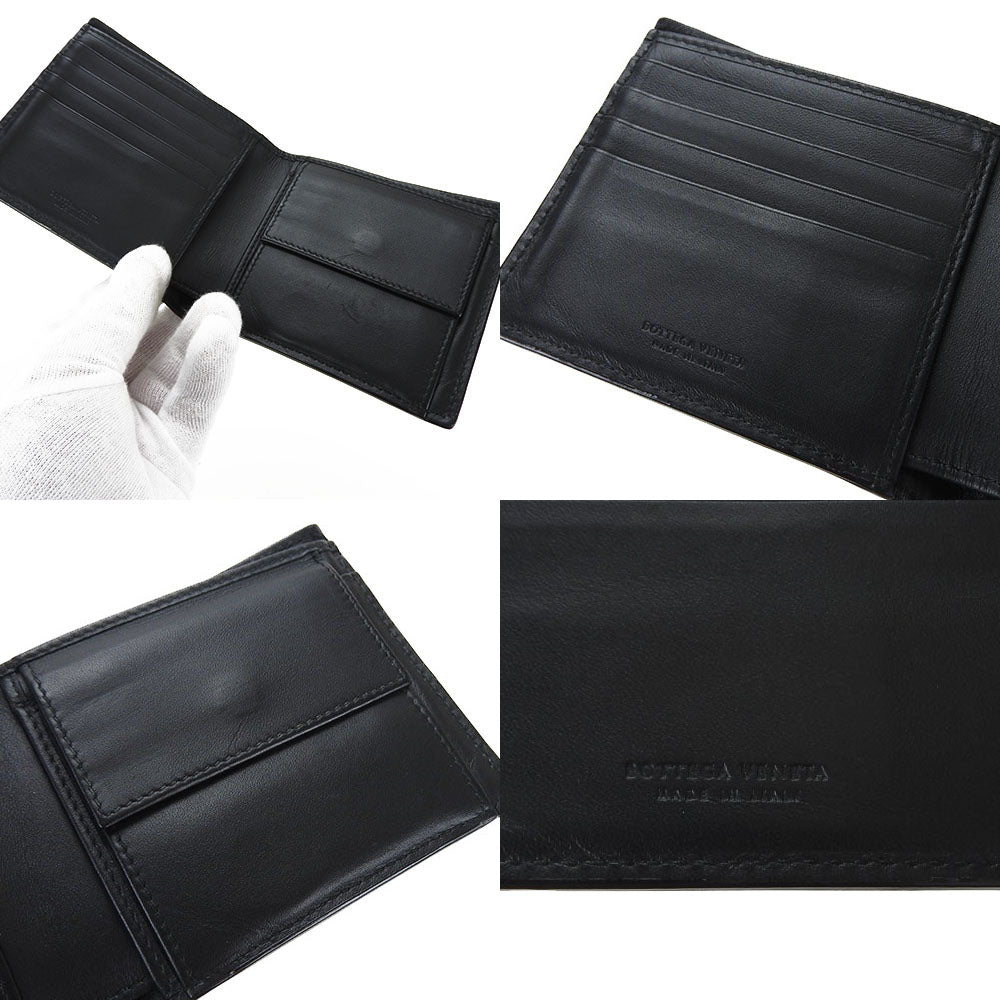 Bottega Veneta Leather Bifold Wallet Black