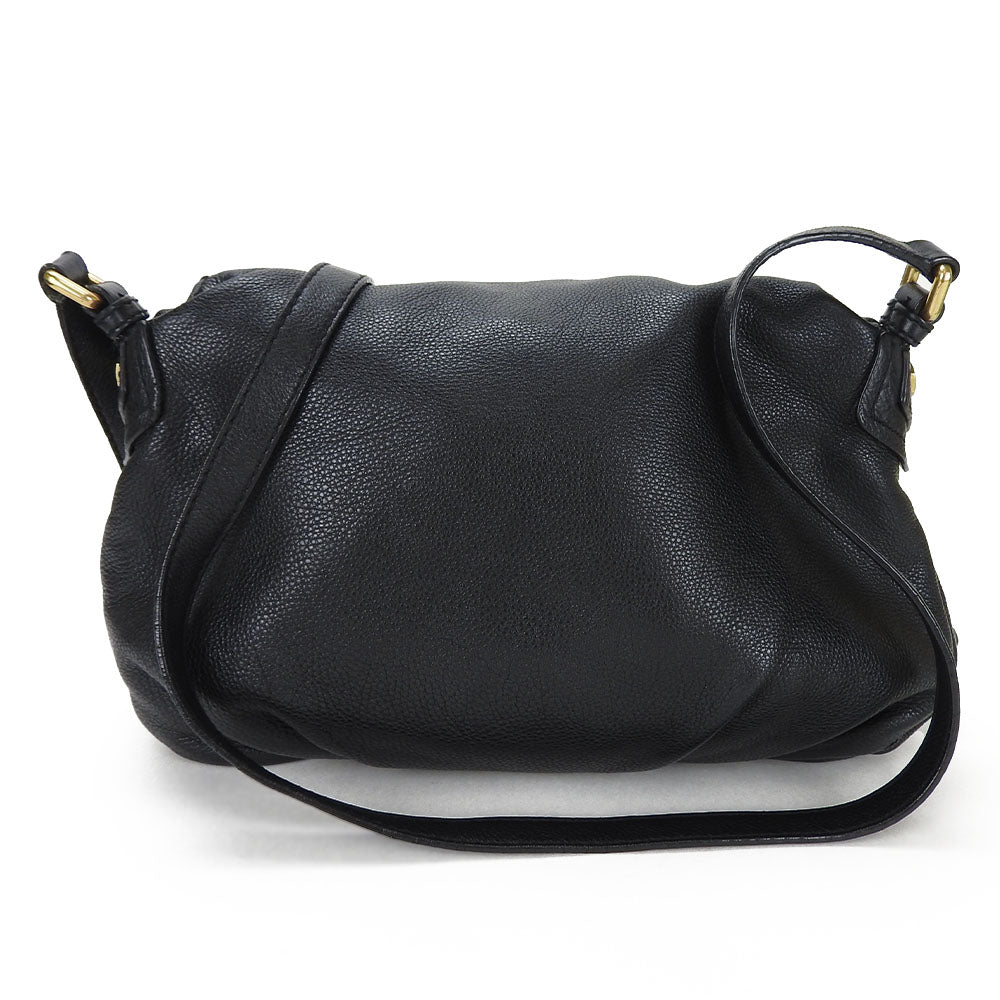 MARC JACOBS Leather Shoulder Bag Classic Cue Black