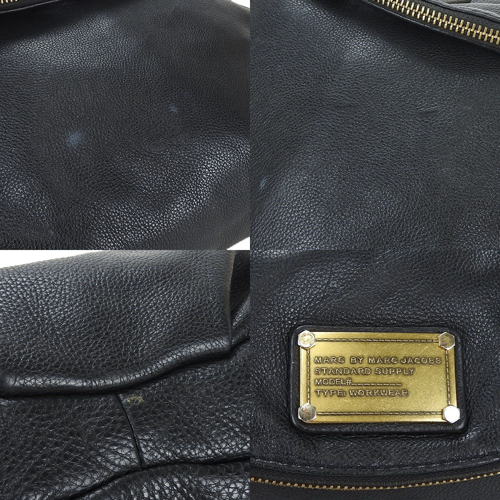 MARC JACOBS Leather Shoulder Bag Classic Cue Black