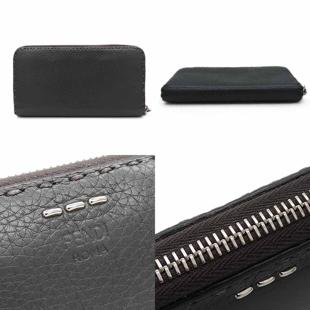 FENDI Celeria Leather Zip Around Wallet