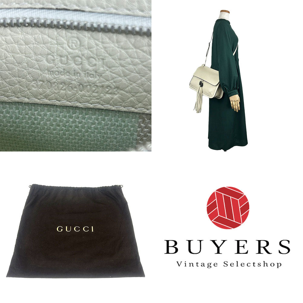 Gucci Bamboo Leather Shoulder Bag 370826