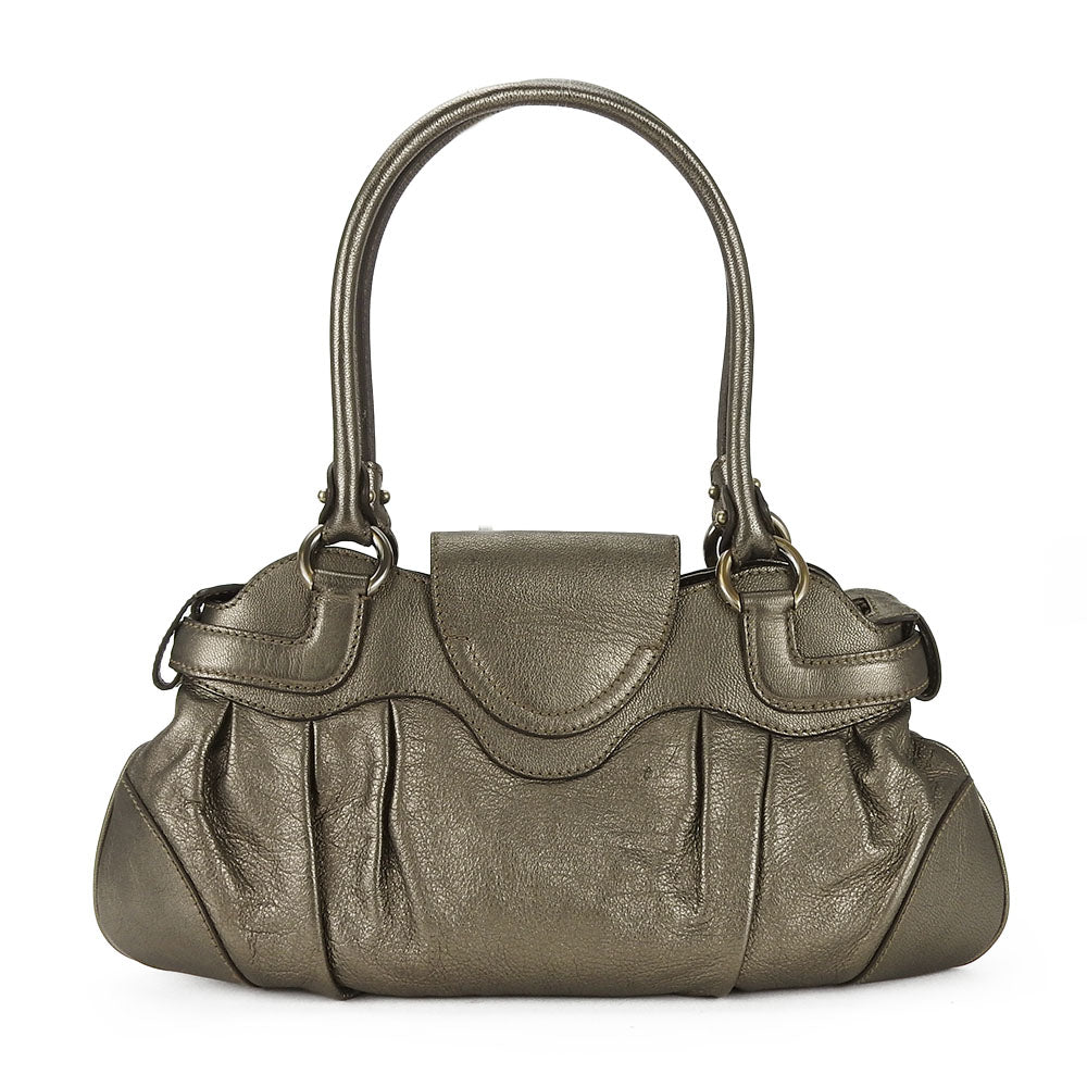 Salvatore Ferragamo Leather Handbag Bronze