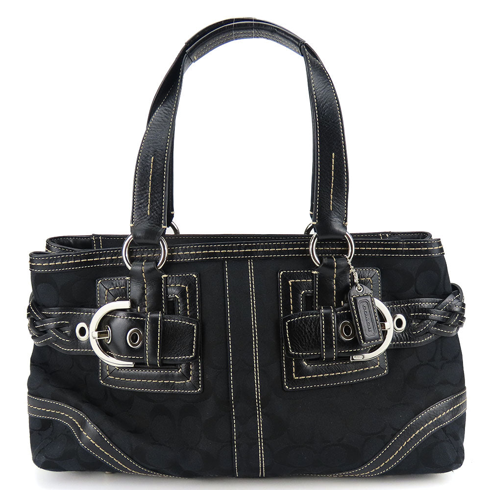 USED COACH 5089 Canvas Tote Bag Black