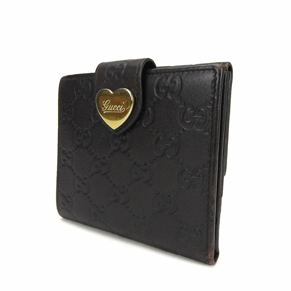 GUCCI Bifold Wallet Guccisima Leather Brown