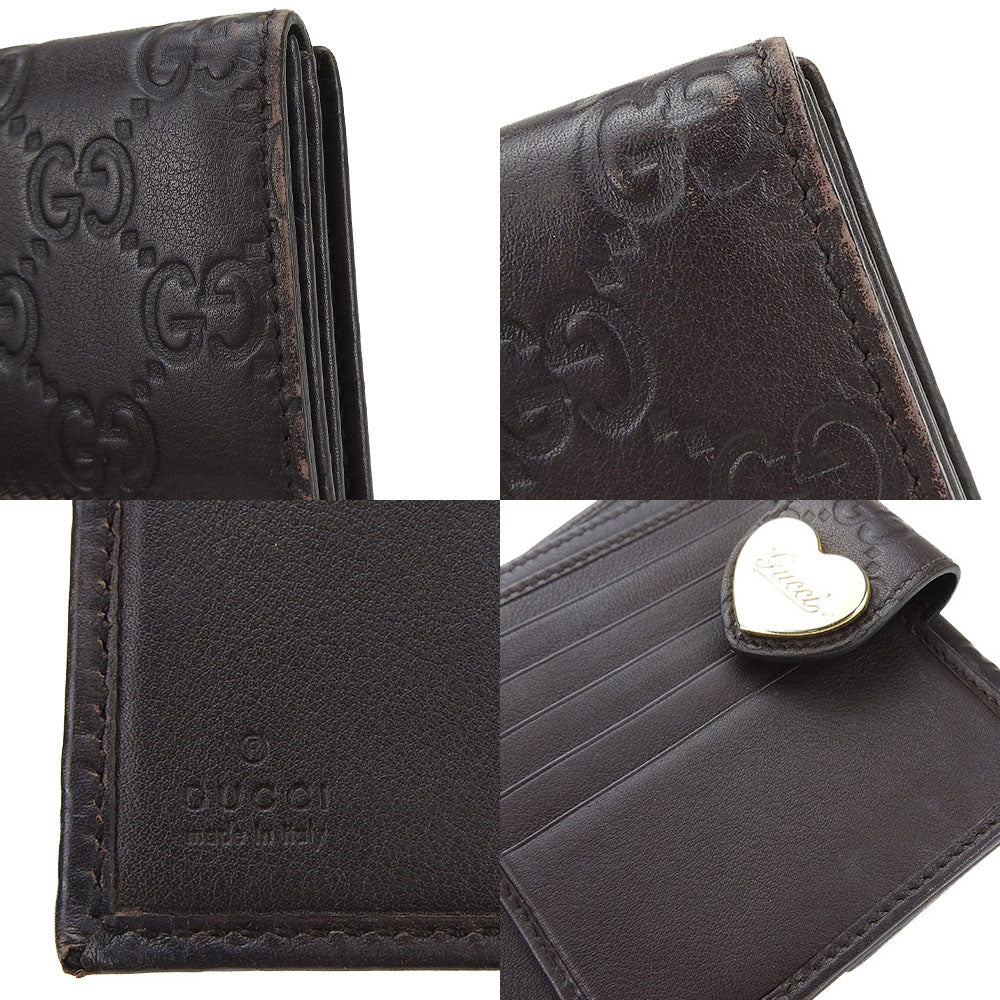 GUCCI Bifold Wallet Guccisima Leather Brown