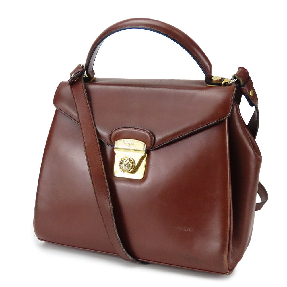 Salvatore Ferragamo Leather Handbag 2WAY Brown