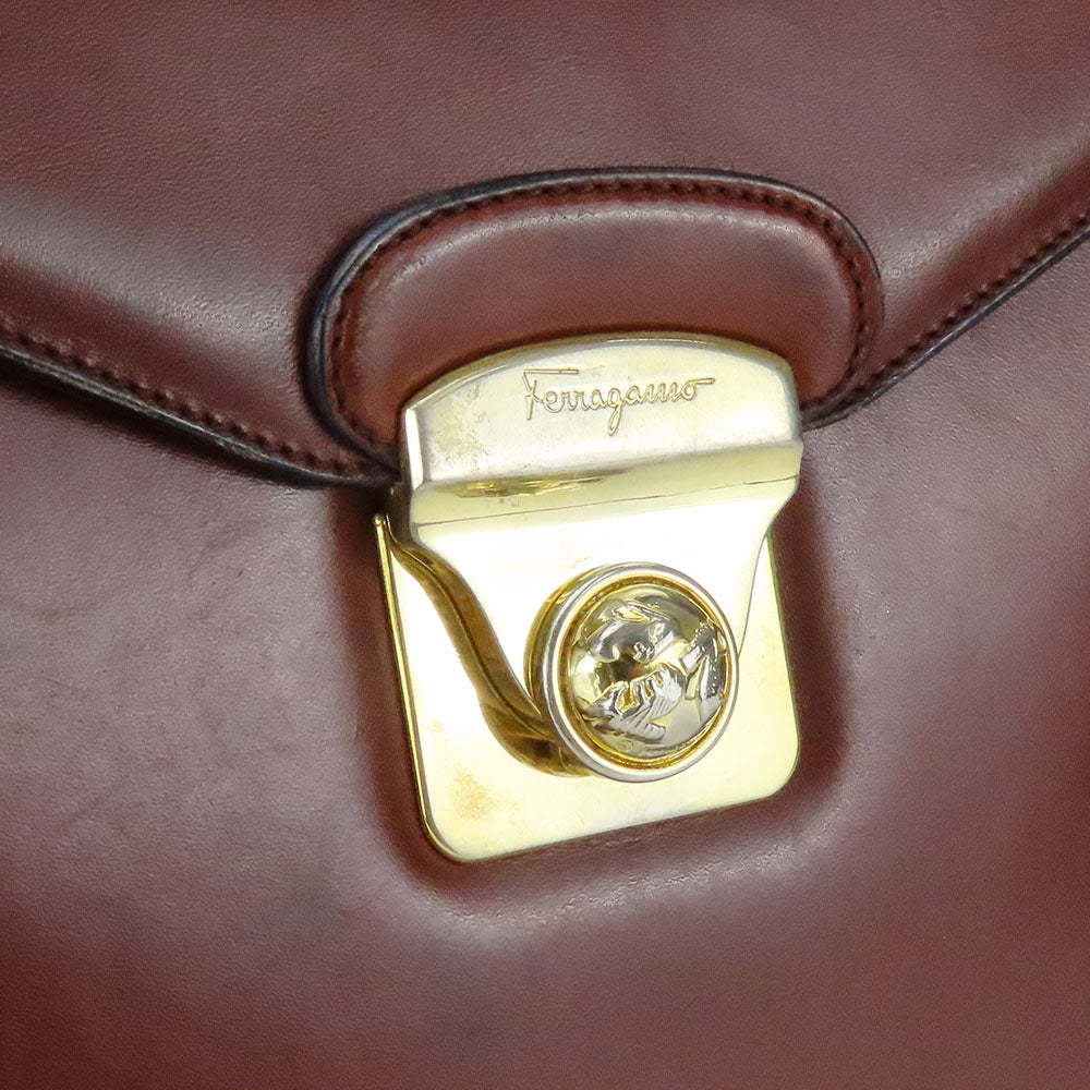 Salvatore Ferragamo Leather Handbag 2WAY Brown