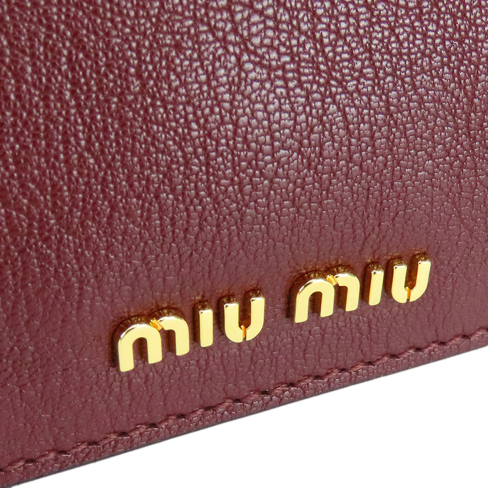 Miu Miu Leather Handbag 2WAY Bordeaux