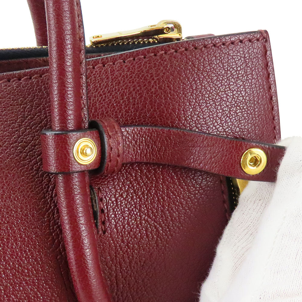 Miu Miu Leather Handbag 2WAY Bordeaux