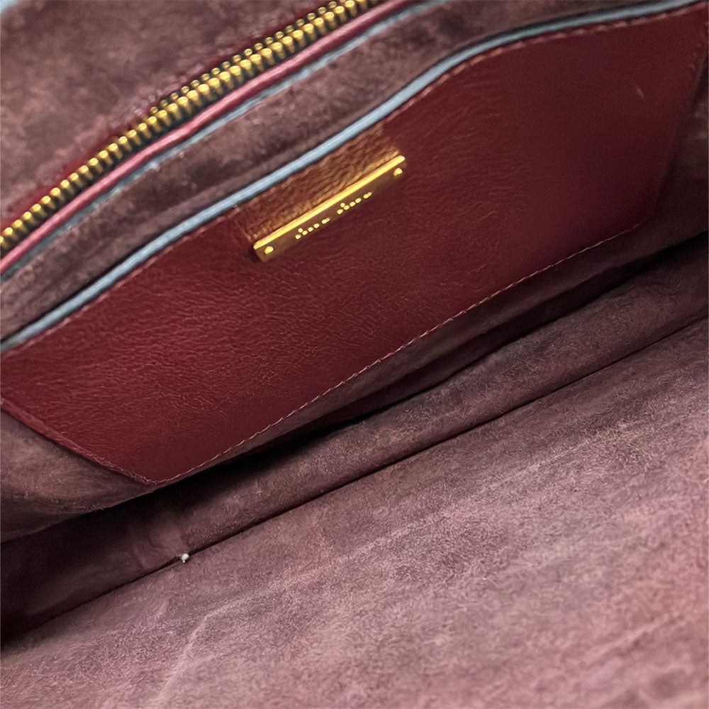 Miu Miu Leather Handbag 2WAY Bordeaux