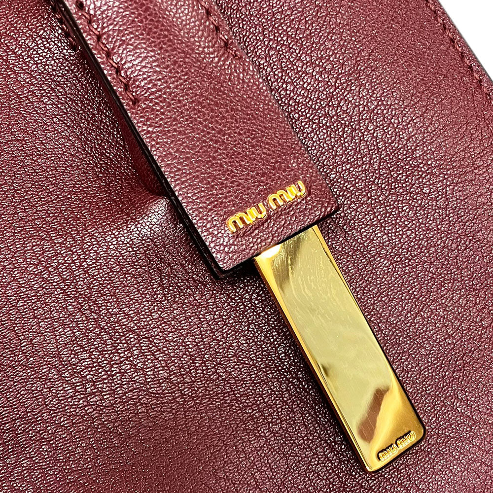 Miu Miu Leather Handbag 2WAY Bordeaux